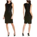 St. John 💕💕 Sequin Tweed Knit Sleeveless Shift Dress Black Gold Metallic 10 NWOT Photo 1