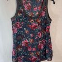 Pink Rose  Navy Floral Scoop Neck Tank‎ Top Women's Size Small Photo 6