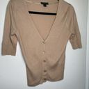 Worthington  Office Siren Beige Tan Nude Y2k Cardigan Minimalism 3/4 sleeve Sz S Photo 2