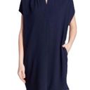 Vince  100% silk V-neck shift Draped Dress Size XS navy blue Photo 10