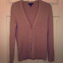Lands'End  NUDE CABLE KNIT BUTTON DOWN CARDIGAN Photo 0