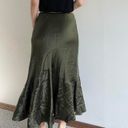 Ralph Lauren Olive Green Silk Skirt NWT Photo 2