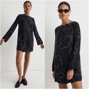 Madewell Dress Shift Mini Bell Sleeves Floral True Black S NWT New Photo 1