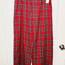 Aura Red Dress Boutique  Coming Together Red Multi Plaid Wide Leg Pants L NWT Photo 2