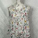 Well Worn  Countryside Floral Linen V-neck Ruffle Tie Waist Maxi Dress Size S Photo 9