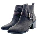 ALLSAINTS NIB  Jason Boot Charcoal Gray Suede Buckle Ankle Bootie Women’s Size 9 Photo 2