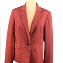 Nine West  Red & Black Herringbone Single Button Blazer Photo 0