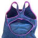 Nike  Womens One Piece Swimsuit Gray and Pink Photo 7