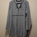 Coolibar UPF 50+ Lawai Ruche Swim Quarter Zip Black Striped Shirt Plus Size 2X Photo 10