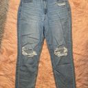 American Eagle  Light Wash Distressed Mom Jean Size 16 Long Photo 3