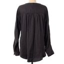 Lou & grey  Long Sleeve Button-Down Shirt Dark Gray Long Sleeve Full Button Front Photo 1