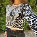 GUESS animal print cream sweater Photo 1