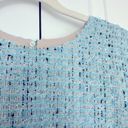 St. John ‎ Sequin Tweed Sheath Dress Knee Aqua Light Blue 14 Photo 4