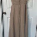 JJ's House  taupe pleated A line V neck bridesmaids chiffon maxi dress size medium Photo 3