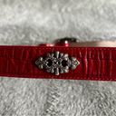 Coldwater Creek  Red Silver Leather Statement Belt Size XL Photo 5