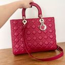 Christian Dior Dior Lady Dior large red lamb skin cannage bag w box receipt copy Photo 4