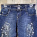 Southpole  Jean Co. Size 0 Distressed & Decorated w/Beads & Studs & Glitt… Photo 3