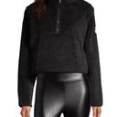 Alo Yoga Alo Shanti Half-Zip Sherpa Jacket Black Fuzzy Faux Fur Shearling Teddy Sweater Photo 5