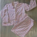 Gap Red Gray Plaid Button Up Top & Drawstring Pant 100% Cotton Small EUC Photo 2