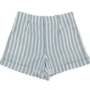 frame denim FRAME Linen Blend Striped High Rise Shorts Size 8 Photo 1