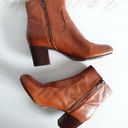 Frye  Stella Whiskey Brown Cognac Leather Zip Short Ankle Boots Photo 1