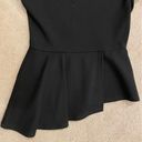 BCBGMAXAZRIA BCBG Harlee Short Sleeve Asymmetrical Peplum Top, Black, Size XS, NWOT Photo 2