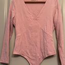 Abercrombie & Fitch Pink Bodysuit V Neck Photo 0