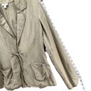 J.Jill  Blazer Jacket Womens Size XS Tan Linen Blend Tie Front Blazer Lagenlook Photo 8
