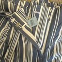 The Loft  Blue White Striped Paper Bag Tie Waist Pull On Pants Size Large Petite Photo 3