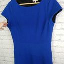 Rebecca Taylor  Dress 12 Womens Textured Cap Sleeve Tiered Fit & Flare Blue Photo 0