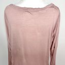 LA Made New  Long Sleeve Pocket Top Soft Modal Knit Dropped Shoulder Pink Photo 7