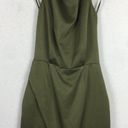 Elliatt NWT  Camo Olive Green Satin Halter Asymmetric Cocktail Mini Dress XS Photo 8