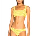 Solid & Striped  Madison Rib Bikini Bottom Mustard & Cream Stripe Sz small Photo 1