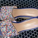 Sondra Roberts 3 inch, blue and multi colored tile heels. Photo 2