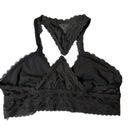 Aerie  Bralette Womens Large Black Lace V Neck Racerback Bralette Photo 1