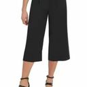 DKNY  Solid Pleated Cropped Pants in Black Size 14 NWT Photo 0