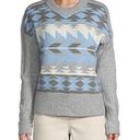 a.n.a  Aztec Print Blue/White Crew Neck Sweater Medium NWT Photo 0