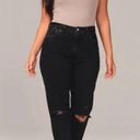 Abercrombie & Fitch  |  Curve Love The Mom High Rise Jeans Black Destroyed Sz 20 Photo 0