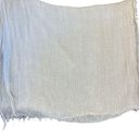 Edge Sheer Cream Scarf with Raw  Hem and Silver Threads Photo 4