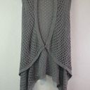 Romeo + Juliet Couture  Crochet Vest Grey Sz Small Loose Knit Drapey Front Y2K Photo 0