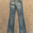 Miss Me Vintage Signature Slim Boot Crystal Boot Cut Flare Jeans Pants 28 Photo 4