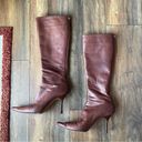 Jimmy Choo  Vintage Leather Knee High Kitten Heel Elongated Square Toe Boots 39 Photo 1