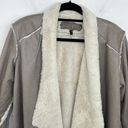 Cavalini  Gray Faux Suede Faux Fur Jacket Size Medium Photo 1