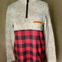 Simply Southern  Red Black Plaid Gray Quarter Zip Pullover Sweater Size Medium Photo 5