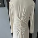 Halston Heritage Ivory V-Neck Ruched Jersey Gown Photo 7