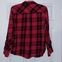 Arizona Jeans Women’s red plaid button up Photo 3