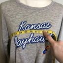 Rivalry Threads NWT Heather Gray Kansas University Jayhawks Twist-Front Long Sleeve Tee Top New Photo 3