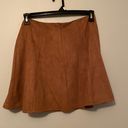 She & Sky Brown Faux Suede Wrap Gored Skort With Side Tie Photo 6