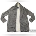 Abercrombie & Fitch  Heathered Black and White Sherpa Lined Open Front Cardigan Photo 1