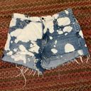 frame denim FRAME LE ULTRA BAGGY SPOTTED BLEACH DENIM CUT OFF SHORTS Photo 0